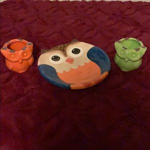 Set of 3 Owl Decor